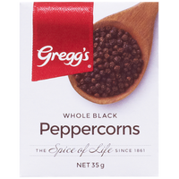 Peppercorns Whole Black Gregg's 35g - Spice Pantry